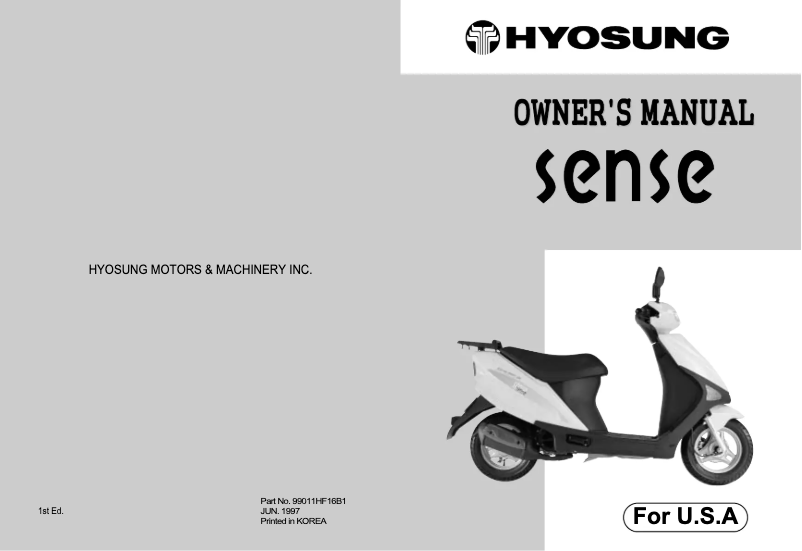 Página 1 del manual Manual de usuario Hyosung Sense SD50