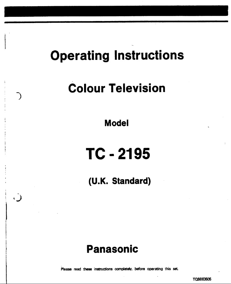 Página nº 1 - Manual de usuario Panasonic TC-2195