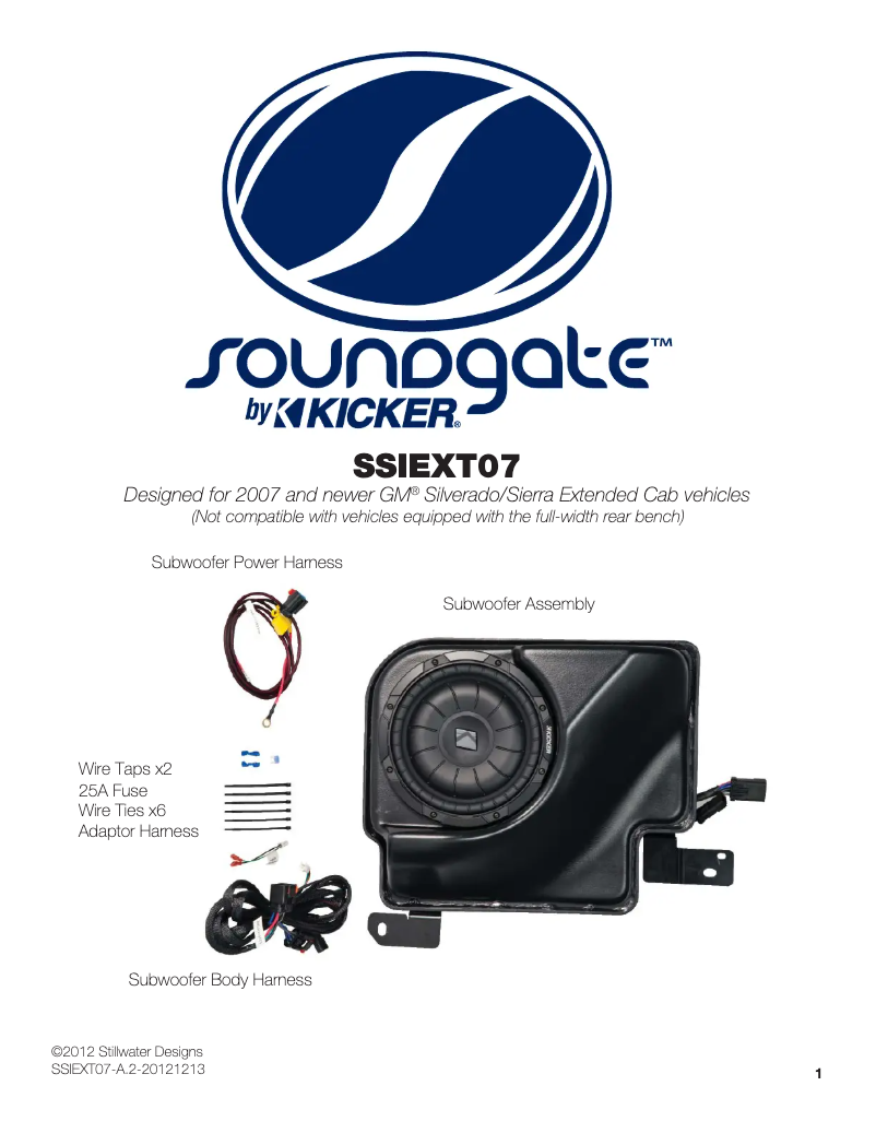 Página 1 del manual Manual de usuario Kicker SubStage SSIEXT07