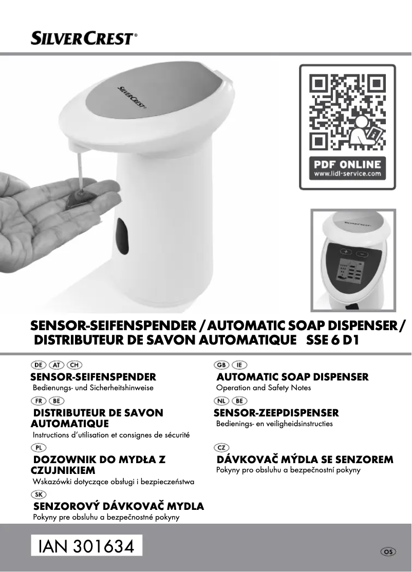 Imagen de la primera página del manual del dispositivo SSE 6 D1