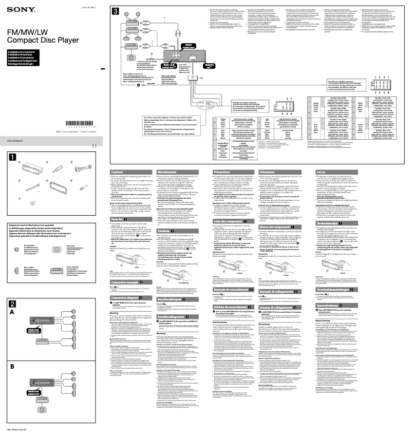 Página 1 del manual Guía de instalación Sony CDX-GT565UV