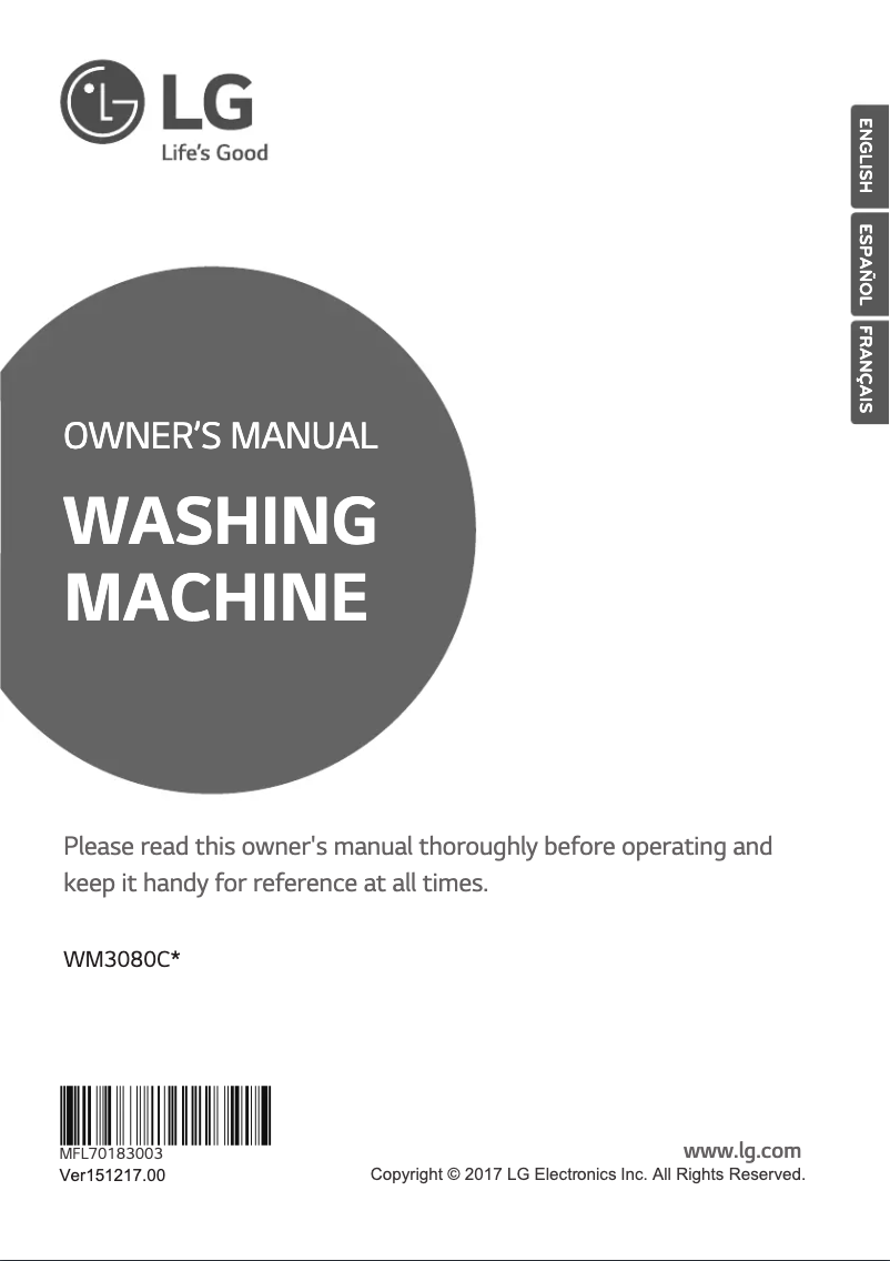 Página 1 del manual Manual de usuario LG WM3080CW