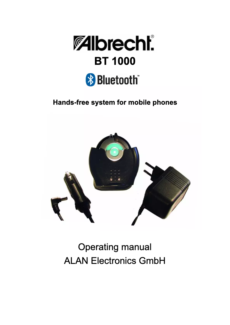 Página 1 del manual Manual de usuario Albrecht BT 1000