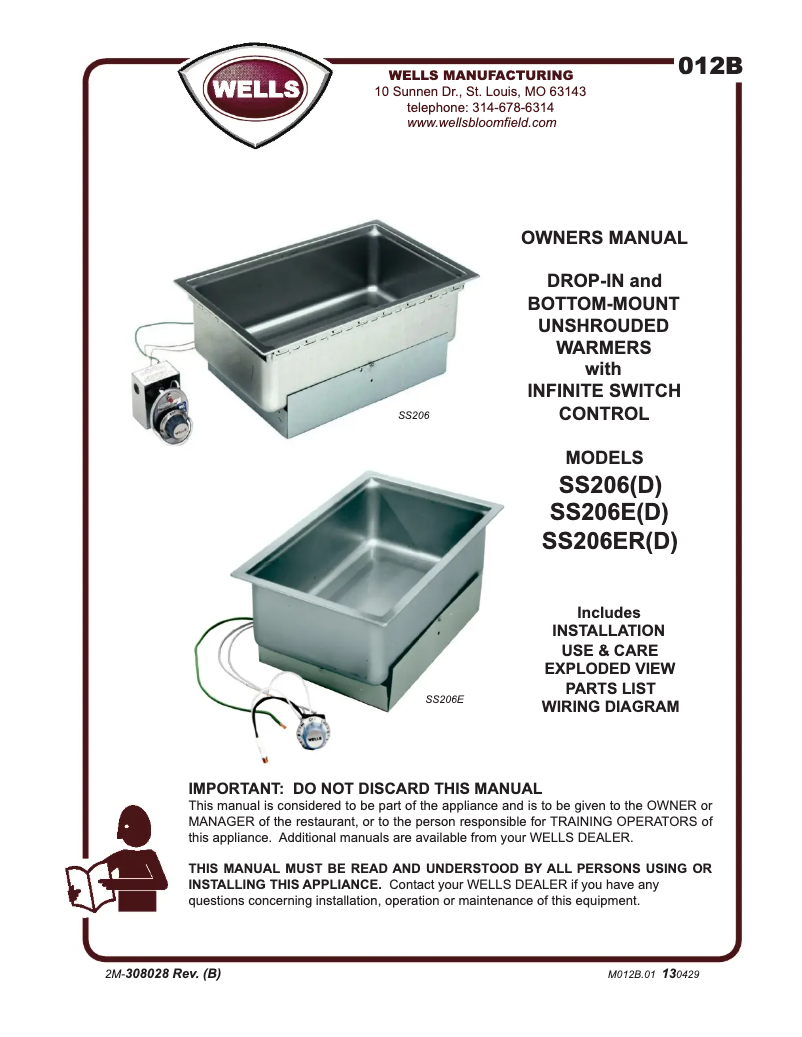 Imagen de la primera página del manual del dispositivo SS206ER