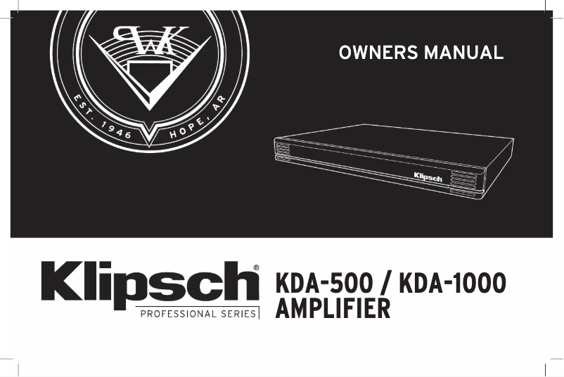 Página 1 del manual Manual de usuario Klipsch KDA-500