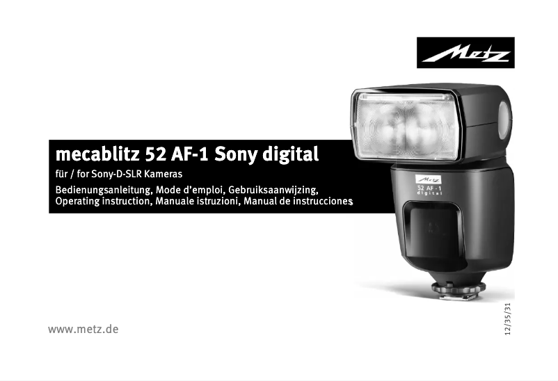 Página nº 1 - Manual de usuario Metz Mecablitz 52 AF-1 Sony digital