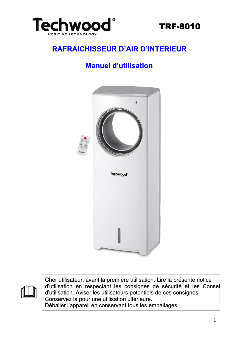 Imagen de la primera página del manual del dispositivo TRF-8010