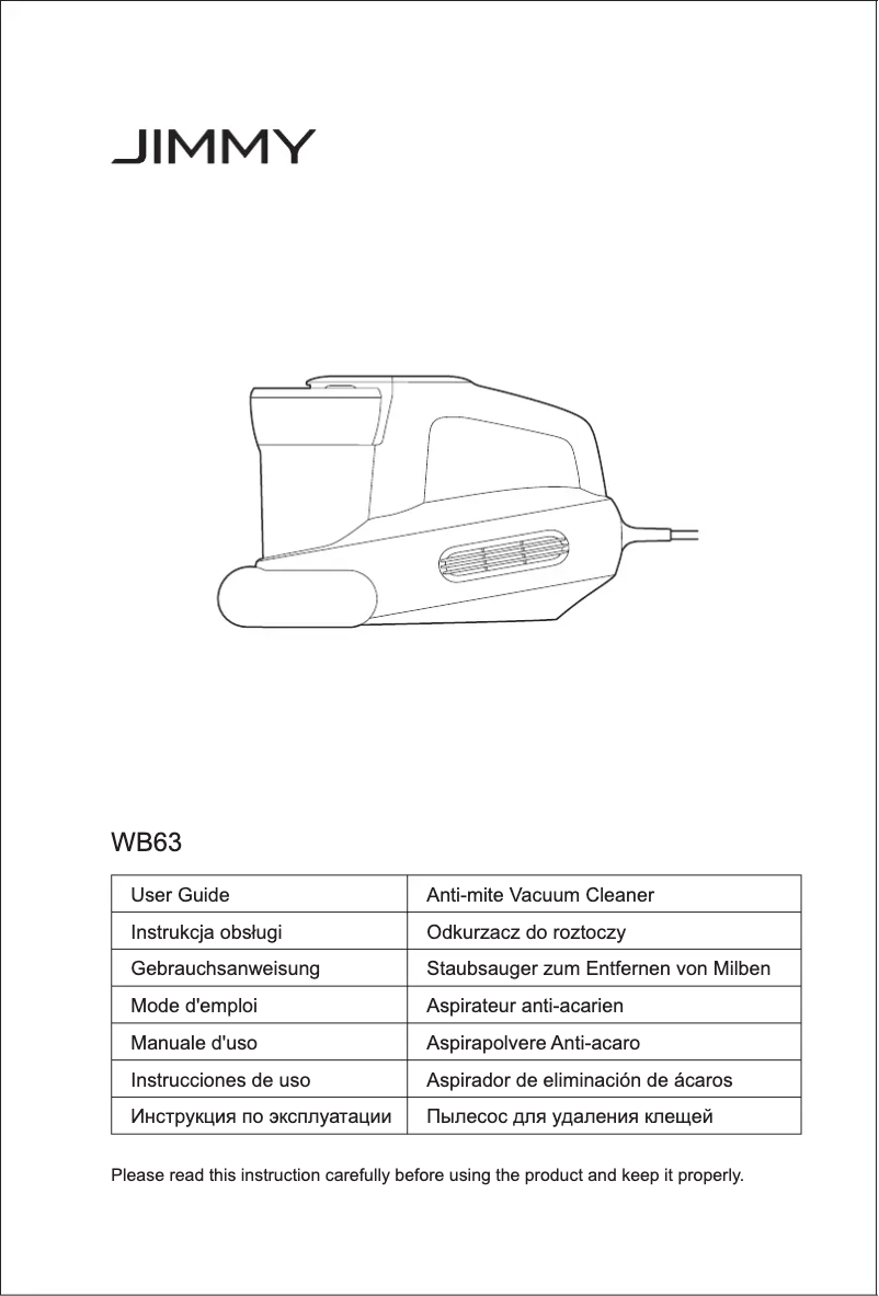 Imagen de la primera página del manual del dispositivo WB63