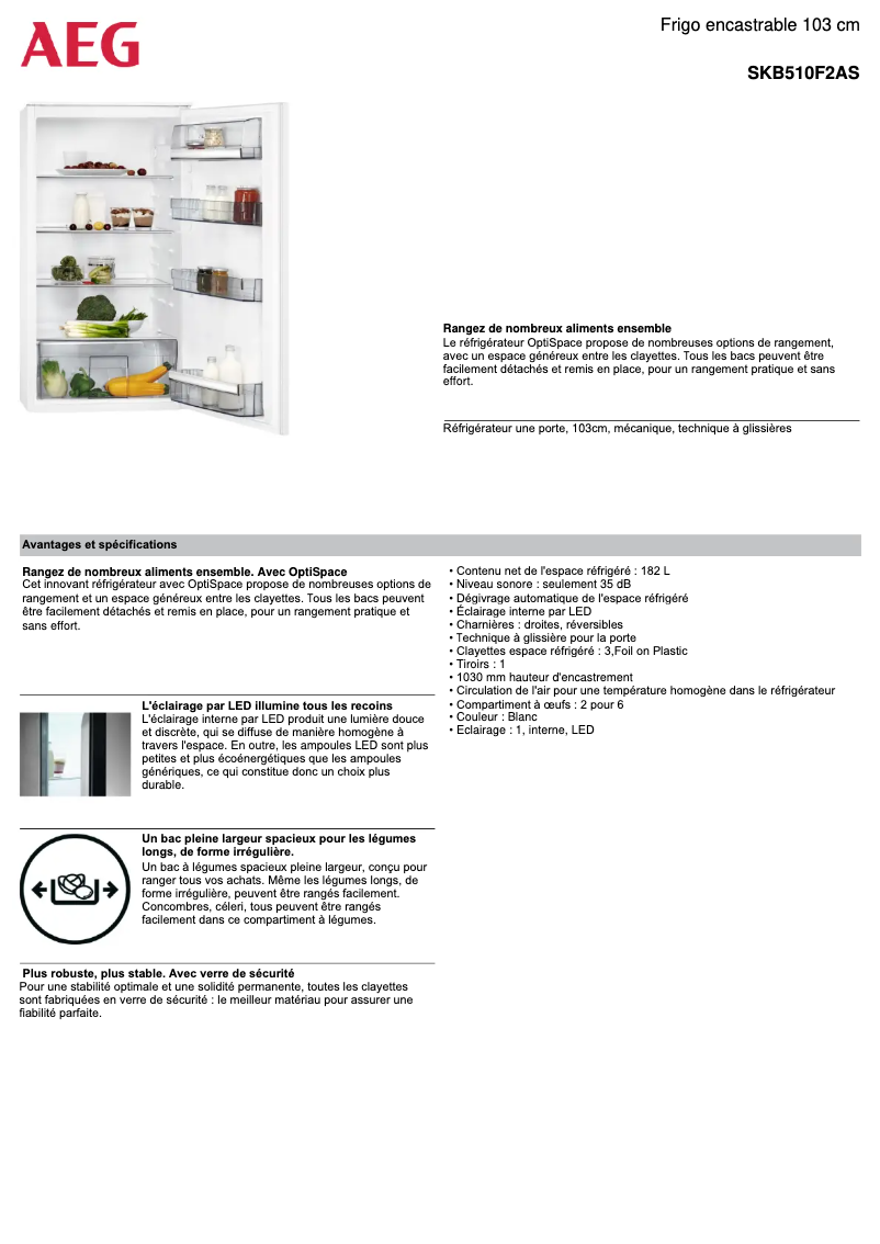 Página nº 1 - Ficha técnica AEG SKB510F2AS