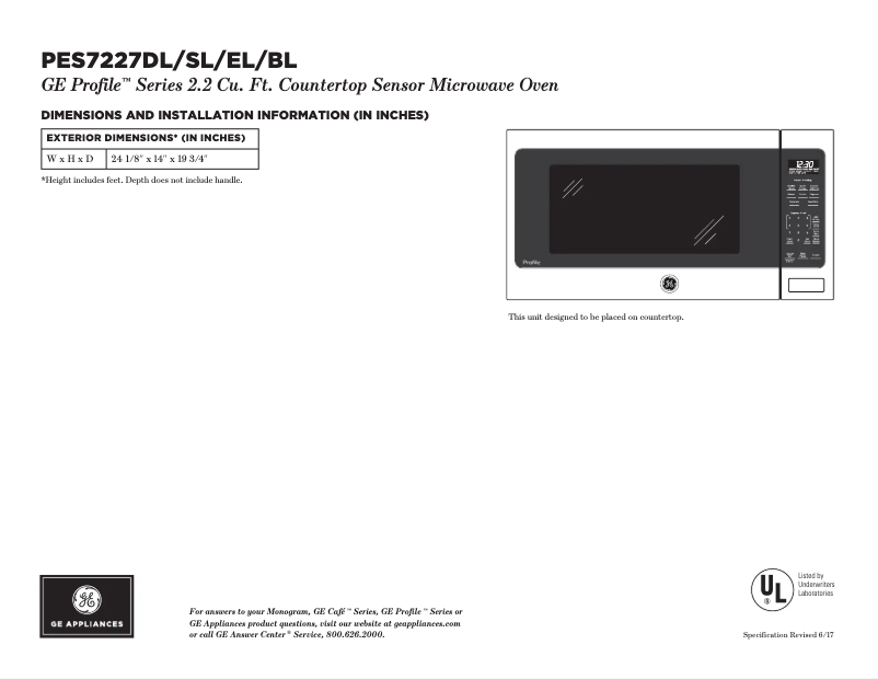 Imagen de la primera página del manual del dispositivo Profile PES7227BLTS