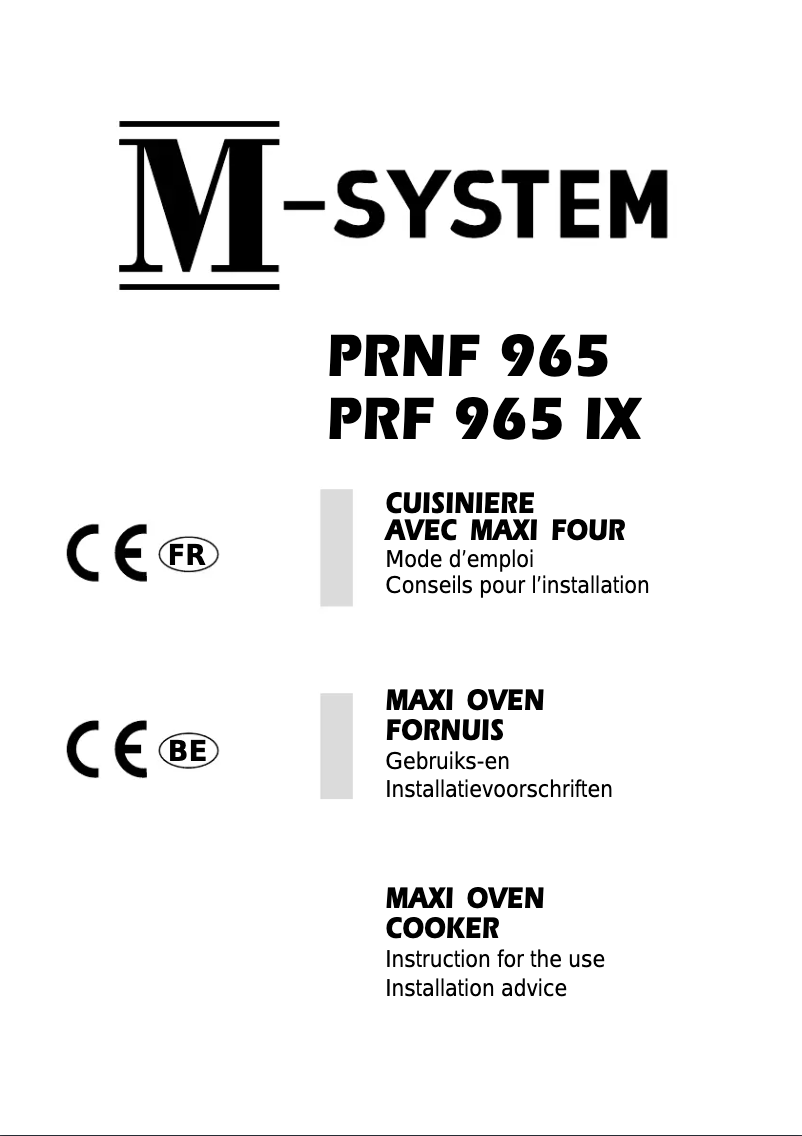 Página 1 del manual Manual de usuario M-System PRNF-965