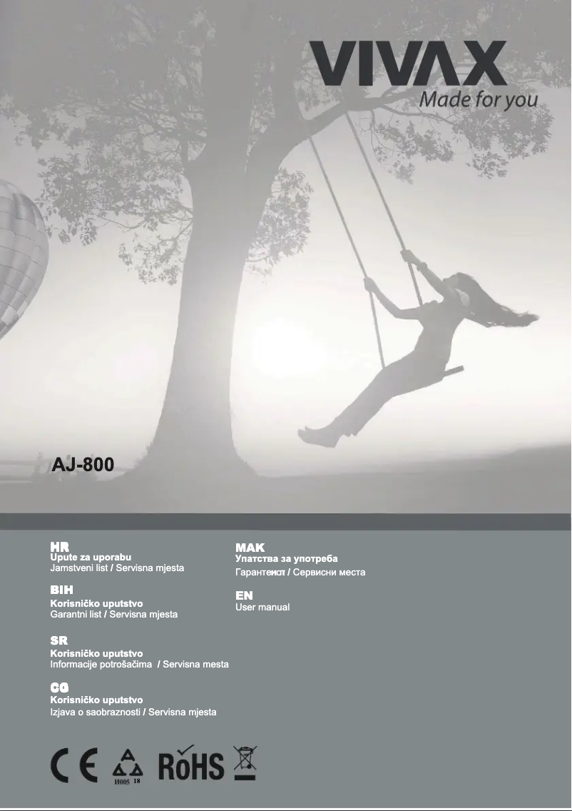 Página nº 1 - Manual de usuario Vivax AJ-800