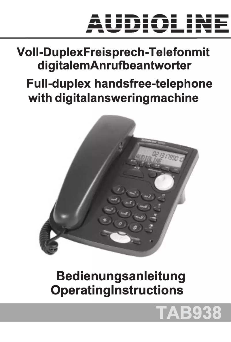Página 1 del manual Manual de usuario Audioline TAB938