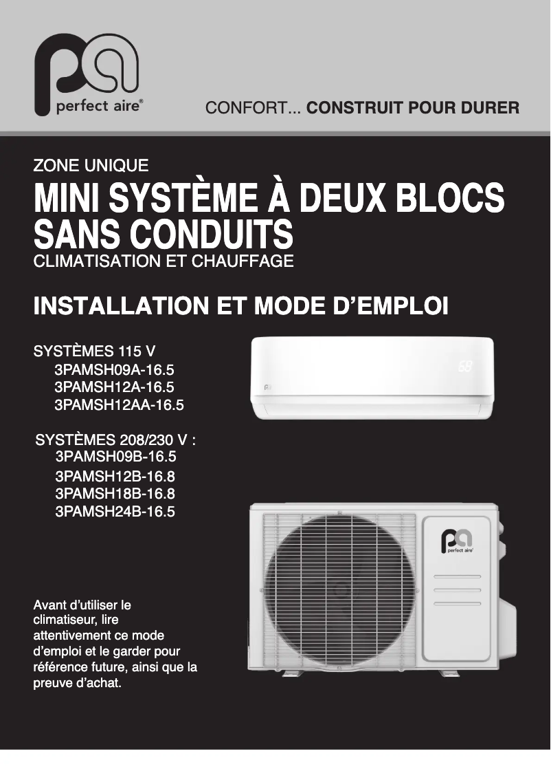 Imagen de la primera página del manual del dispositivo 3PAMSH18B-16.8