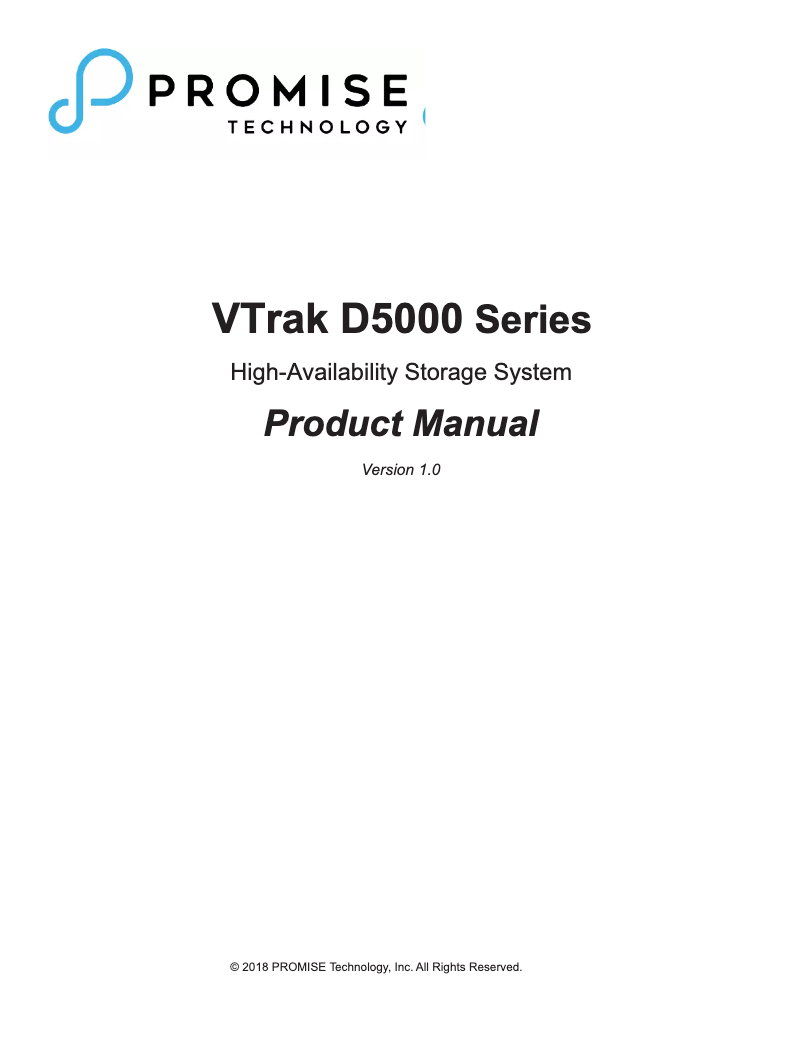 Imagen de la primera página del manual del dispositivo VTrak D5300