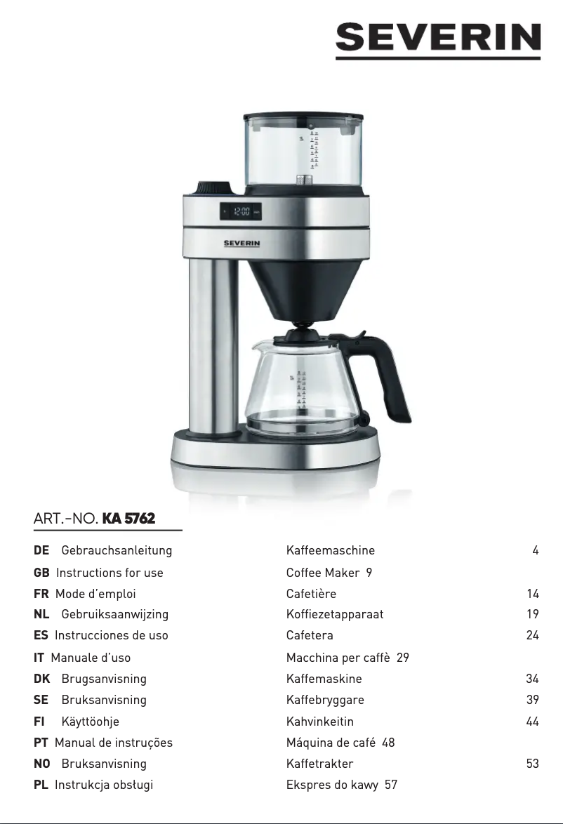 Imagen de la primera página del manual del dispositivo KA 5762