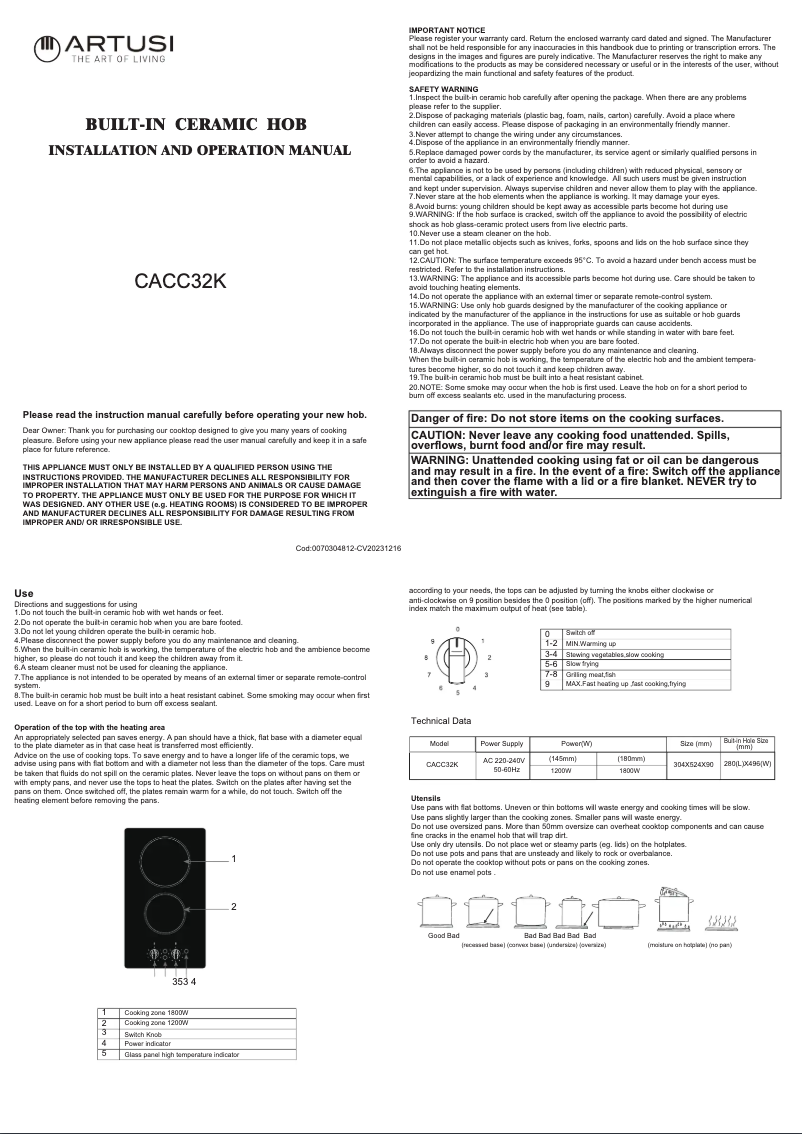 Imagen de la primera página del manual del dispositivo CACC32KX