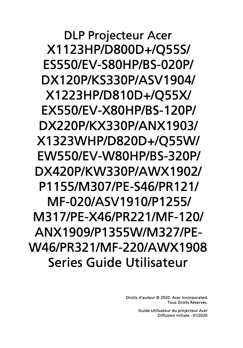 Imagen de la primera página del manual del dispositivo X1223HP