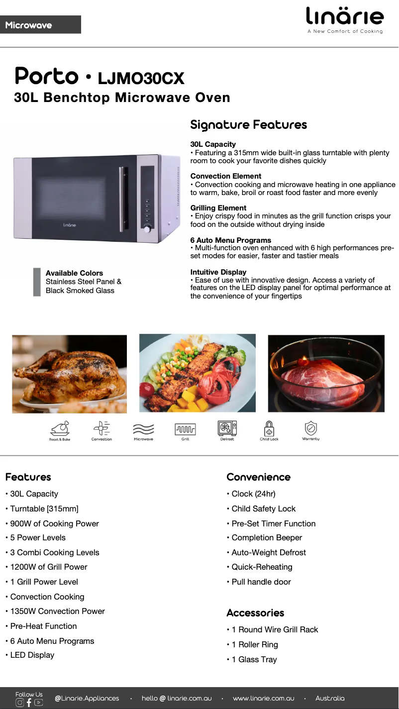 Imagen de la primera página del manual del dispositivo Porto LJMO30CX