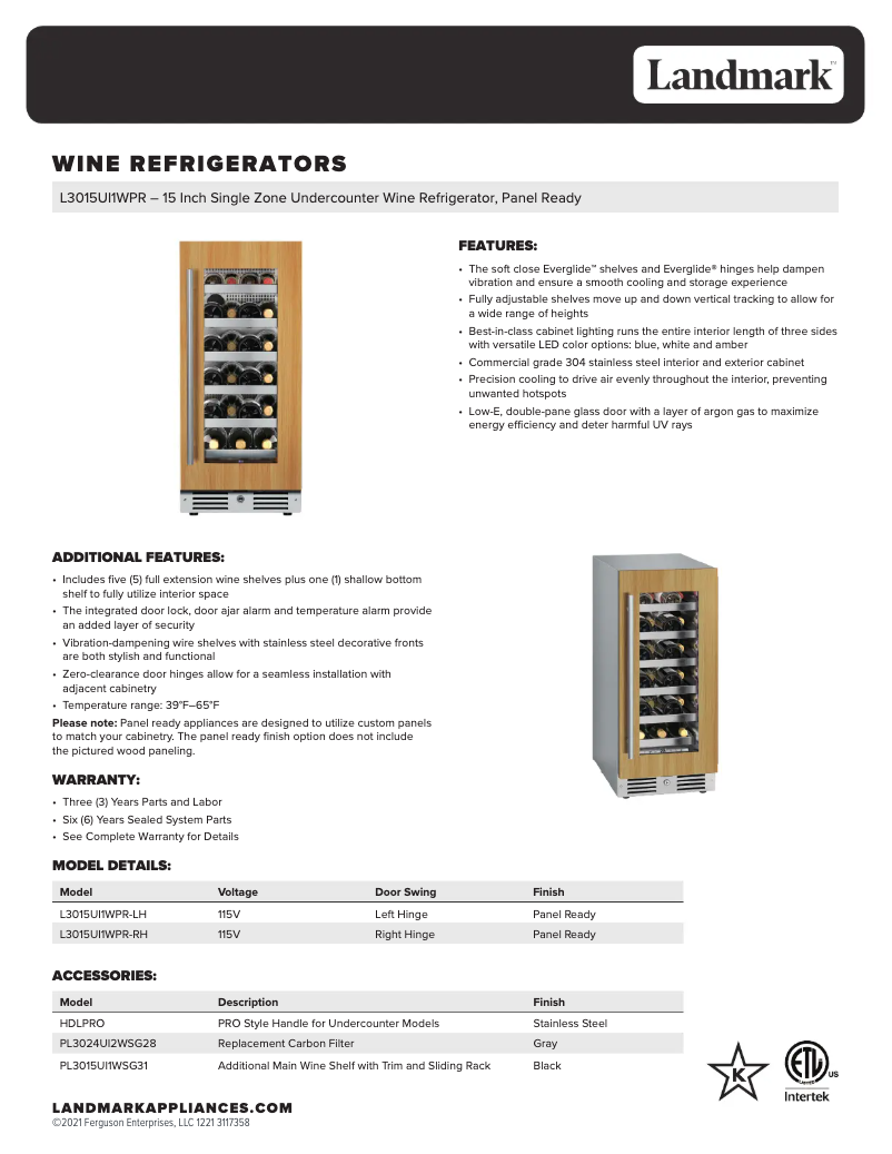 Imagen de la primera página del manual del dispositivo L3015UI1WPR-LH