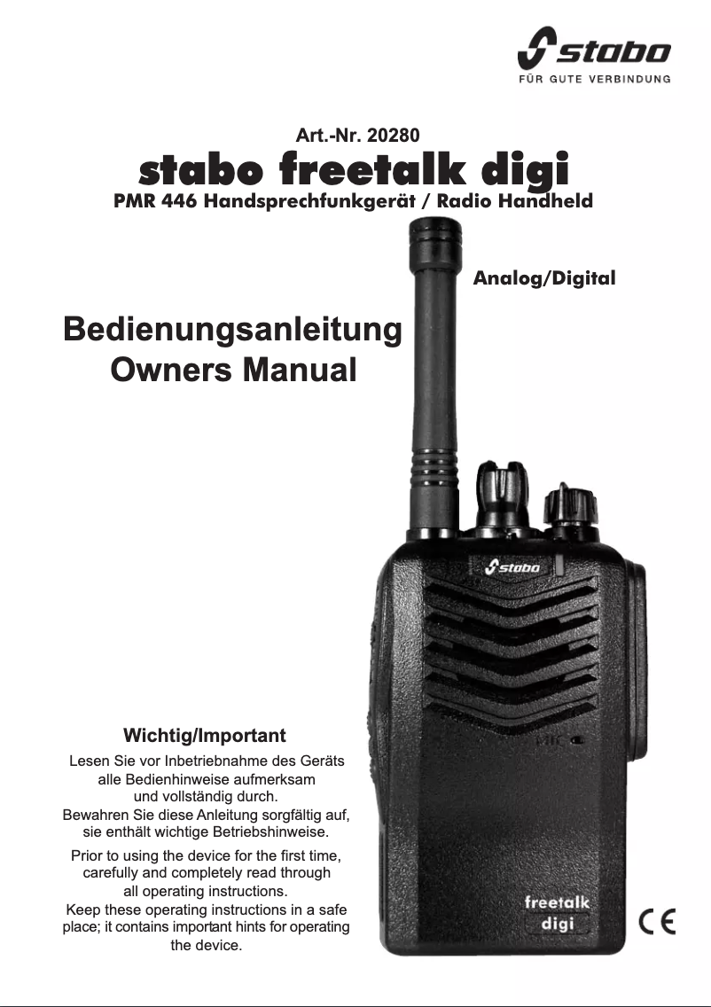 Imagen de la primera página del manual del dispositivo Freetalk digi