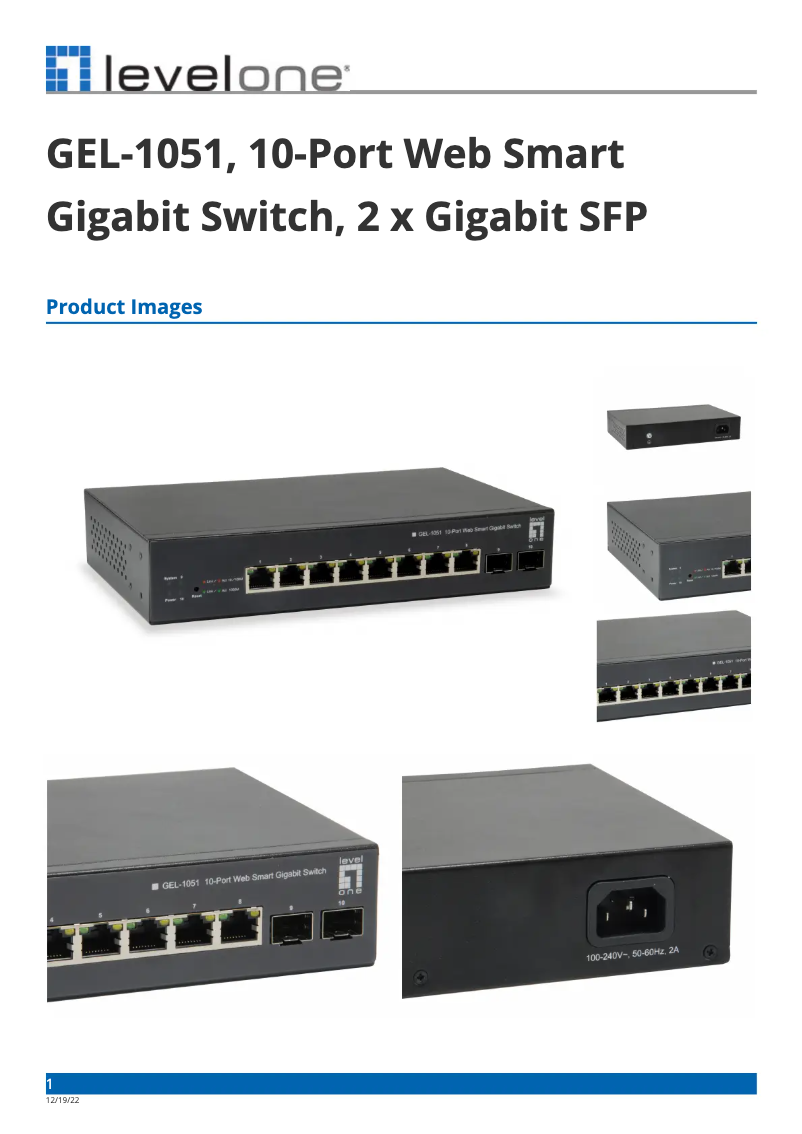 Imagen de la primera página del manual del dispositivo GEL-1051