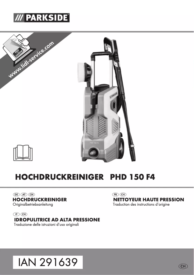 Imagen de la primera página del manual del dispositivo PHD 150 F4