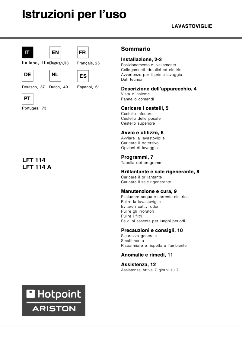 Imagen de la primera página del manual del dispositivo LFT 114