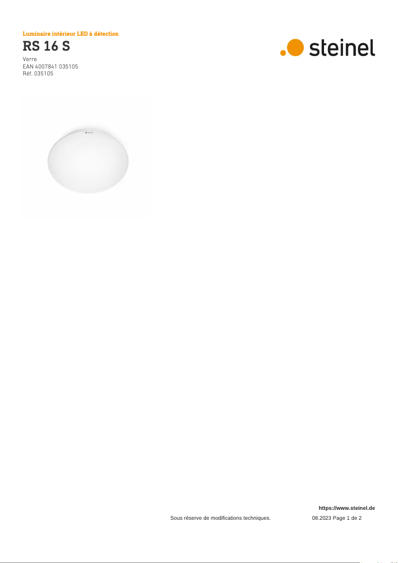 Imagen de la primera página del manual del dispositivo RS 16 S