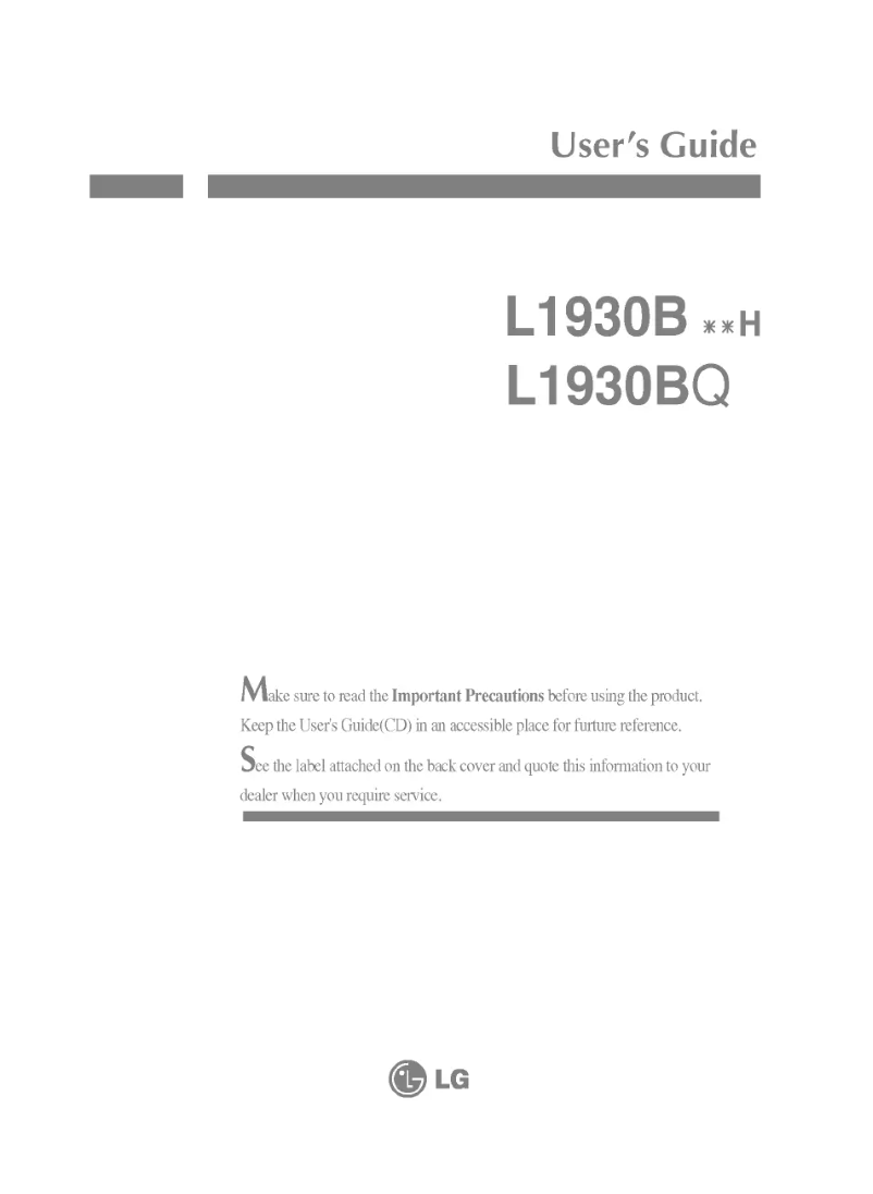 Página nº 1 - Manual de usuario LG L1930BSUH
