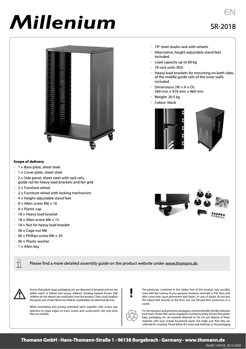 Imagen de la primera página del manual del dispositivo SR-2018