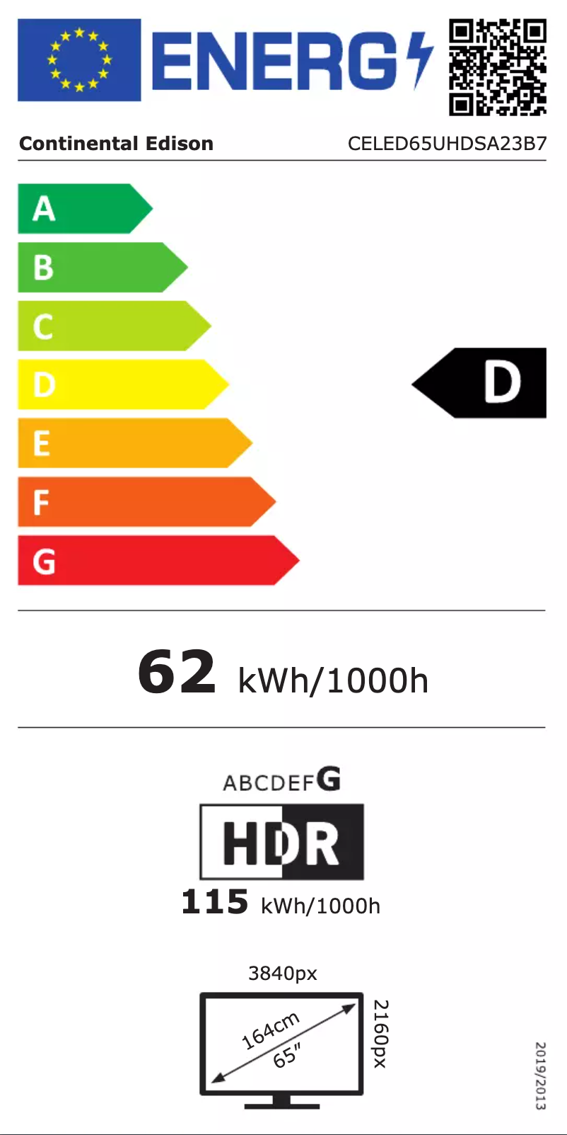 Imagen de la primera página del manual del dispositivo CELED65UHDSA23B7