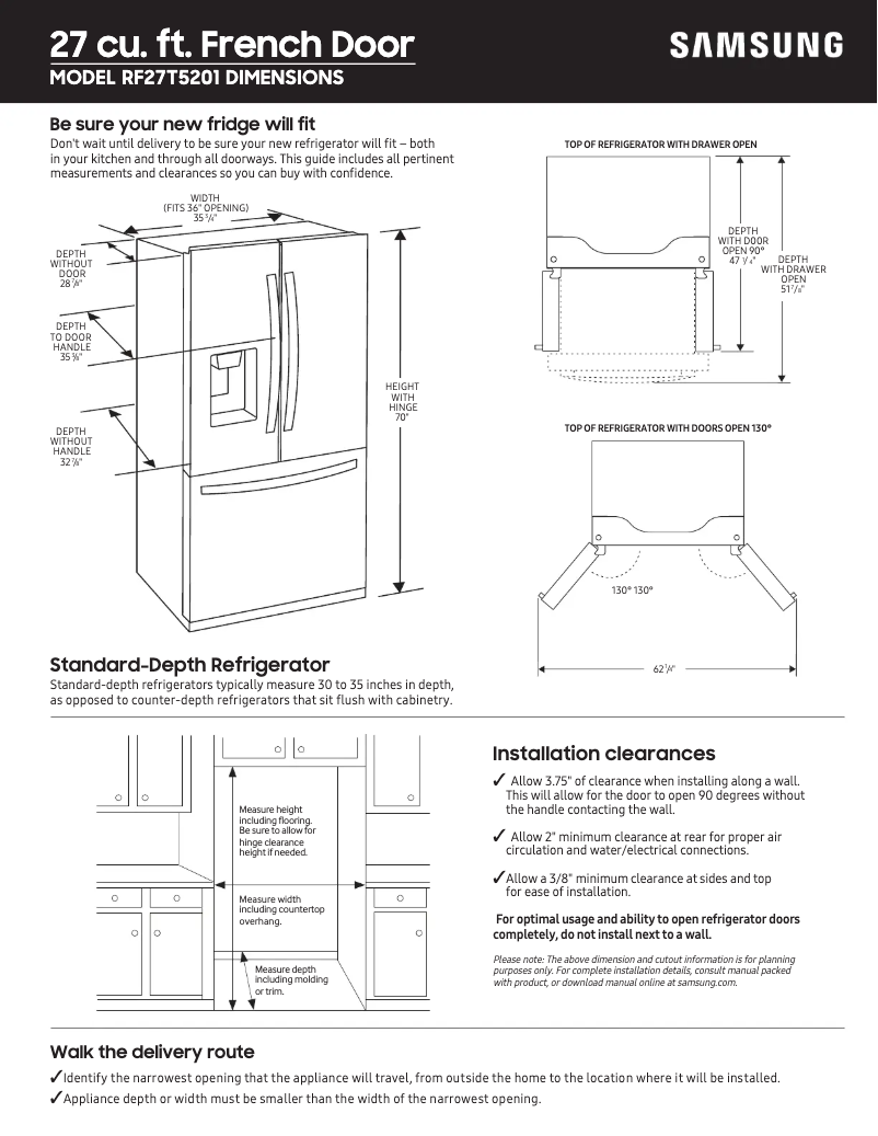 Imagen de la primera página del manual del dispositivo RF27T5201SG