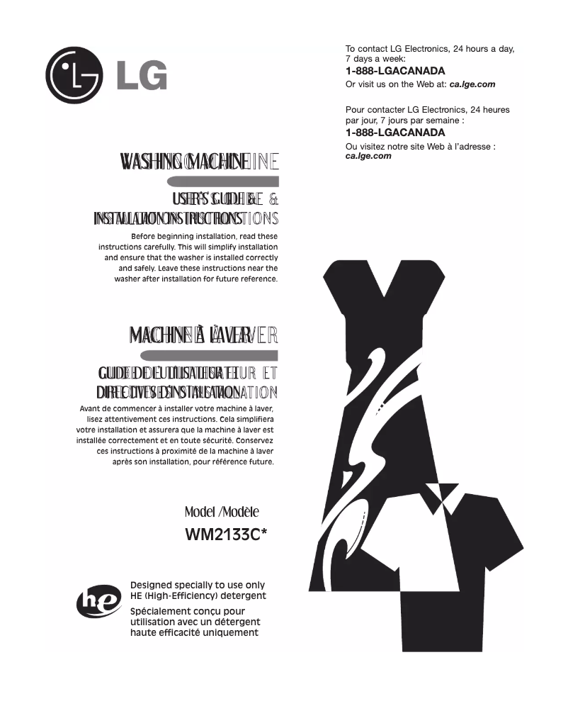 Imagen de la primera página del manual del dispositivo WM2133CW