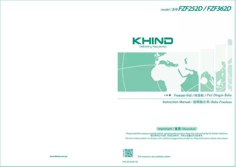 Página 1 del manual Manual de usuario Khind FZF362D