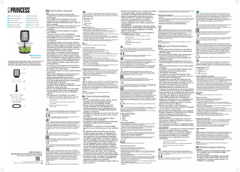 Imagen de la primera página del manual del dispositivo Power Chopper 221051