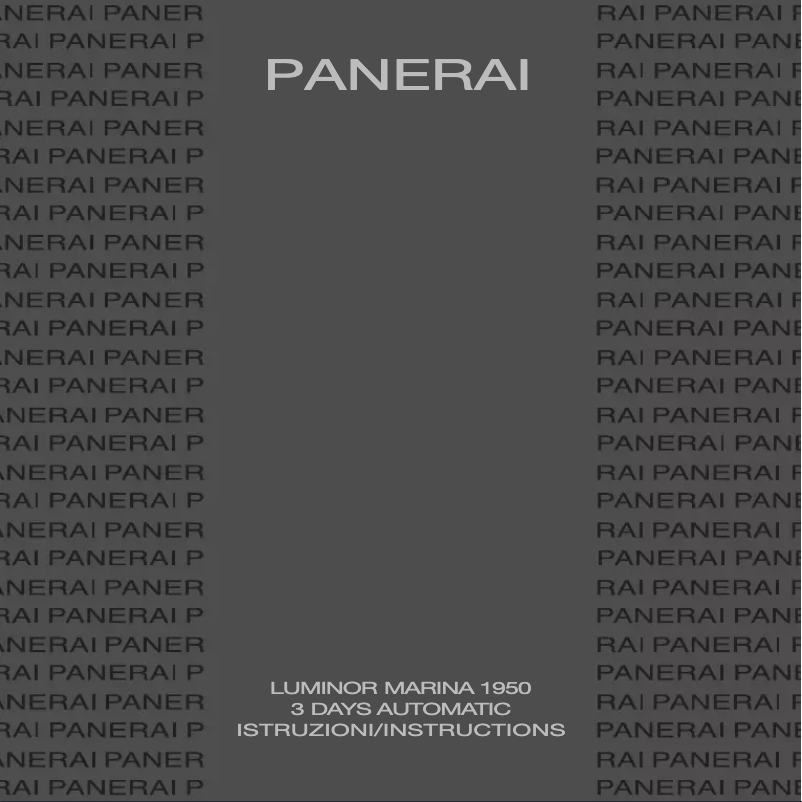 Página 1 del manual Manual de usuario PANERAI Luminor Marina 1950 3 Days Automatic Acciaio