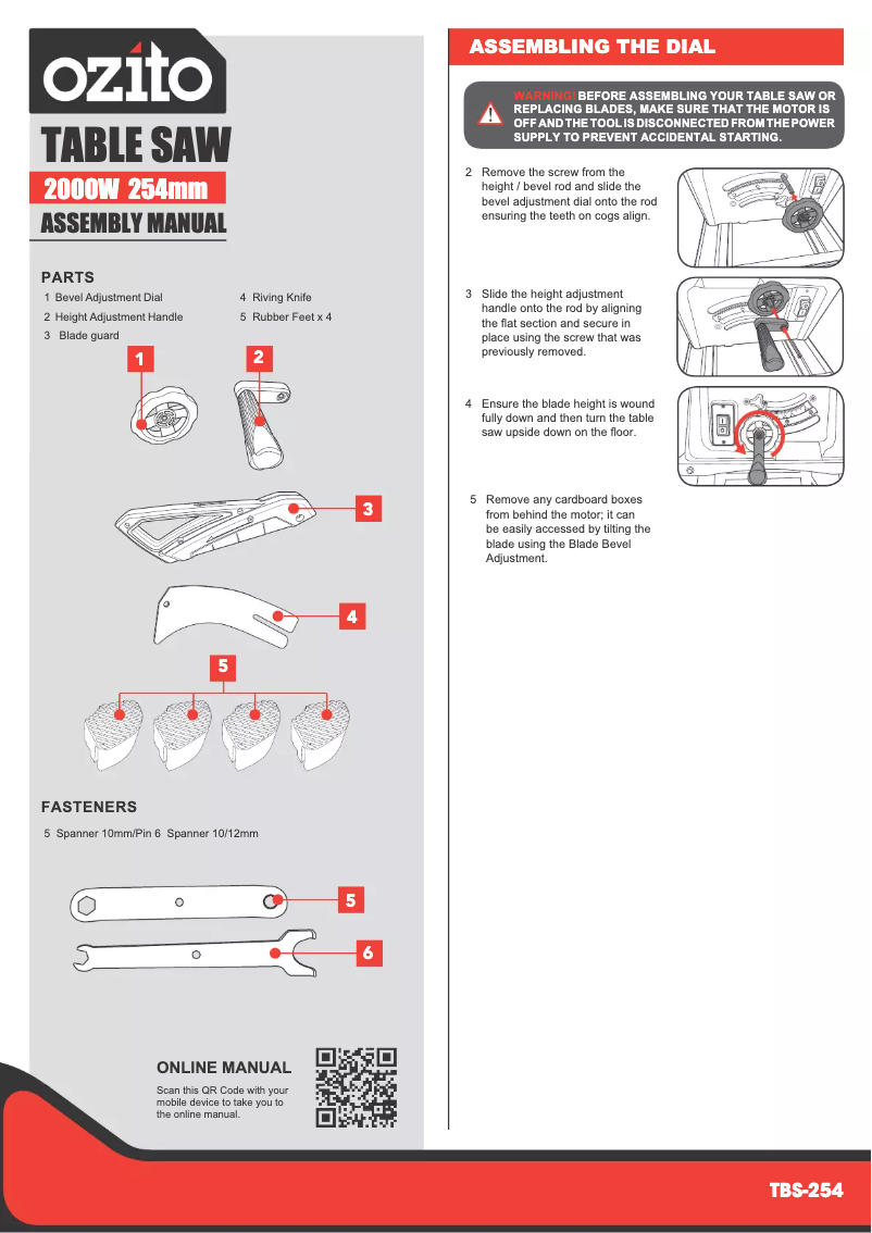 Imagen de la primera página del manual del dispositivo TBS-254