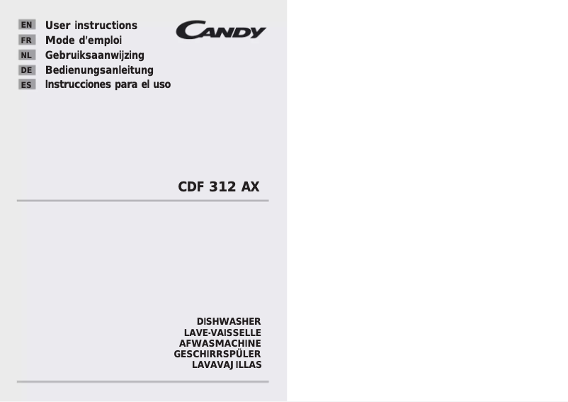 Página 1 del manual Manual de usuario Candy CDF312AX-41S