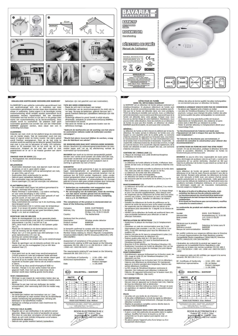 Imagen de la primera página del manual del dispositivo BARM2RF