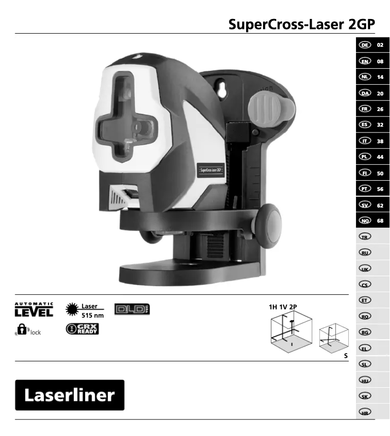 Imagen de la primera página del manual del dispositivo SuperCross-Laser 2GP