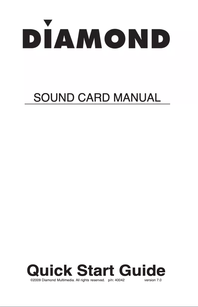 Página 1 del manual Manual de usuario Diamond Multimedia XtremeSound 7.1 PCI