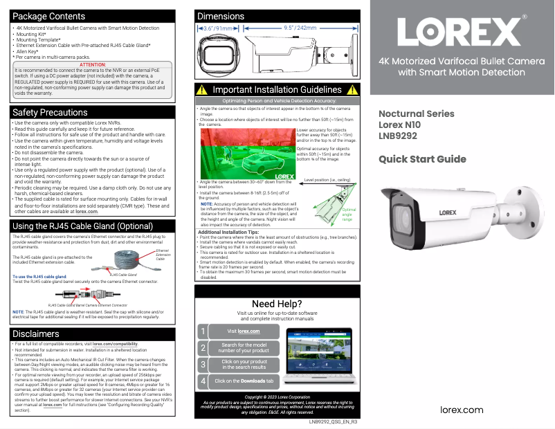 Imagen de la primera página del manual del dispositivo LNB9292