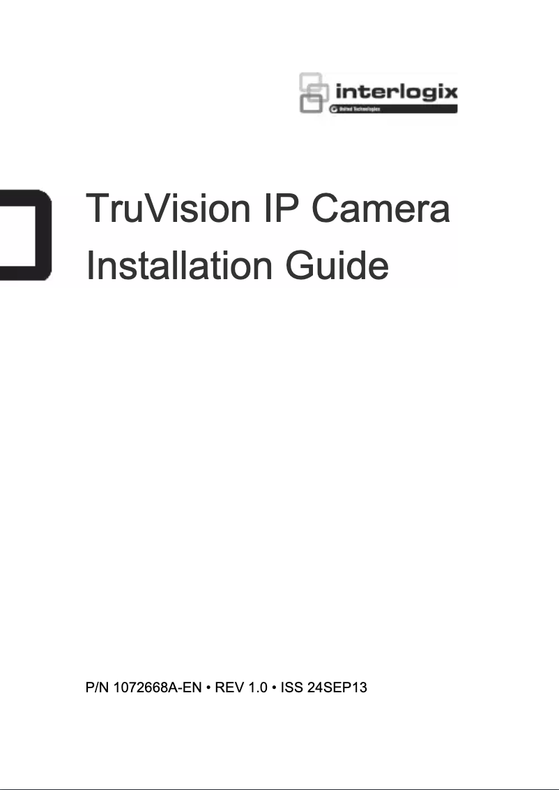 Imagen de la primera página del manual del dispositivo TruVision TVB-3103