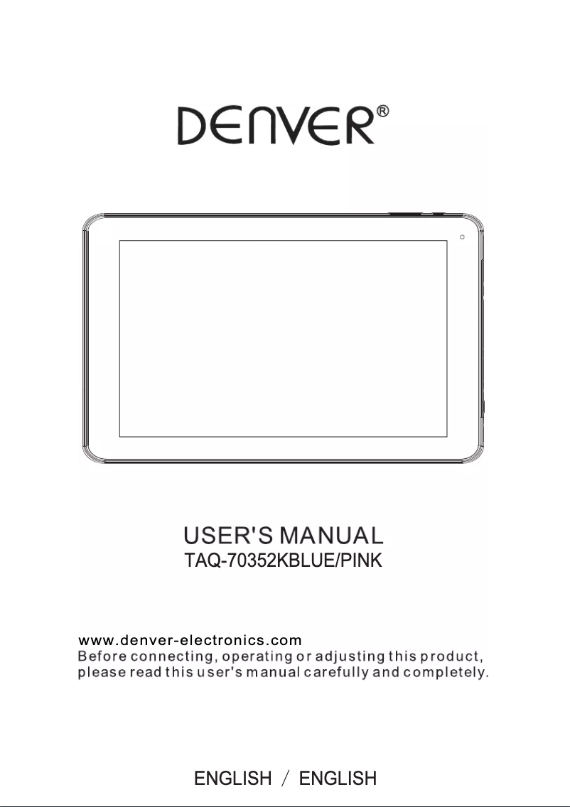 Imagen de la primera página del manual del dispositivo TAQ-70352K