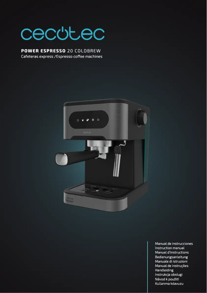 Imagen de la primera página del manual del dispositivo Power Espresso 20 ColdBrew