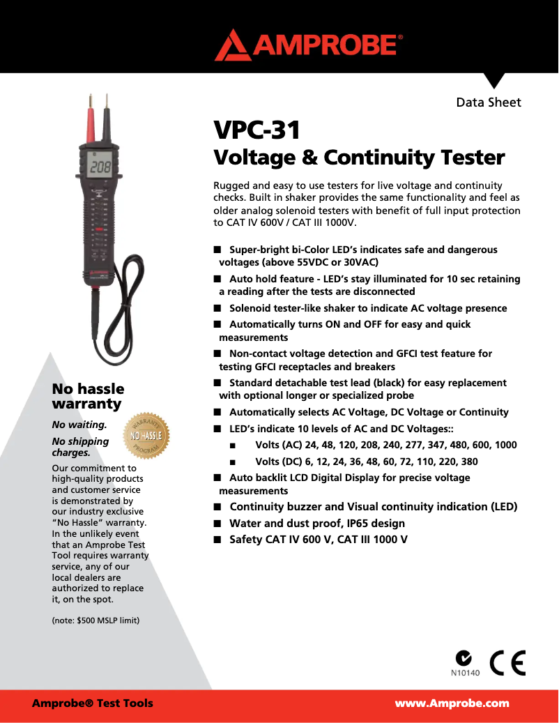 Imagen de la primera página del manual del dispositivo VPC-31