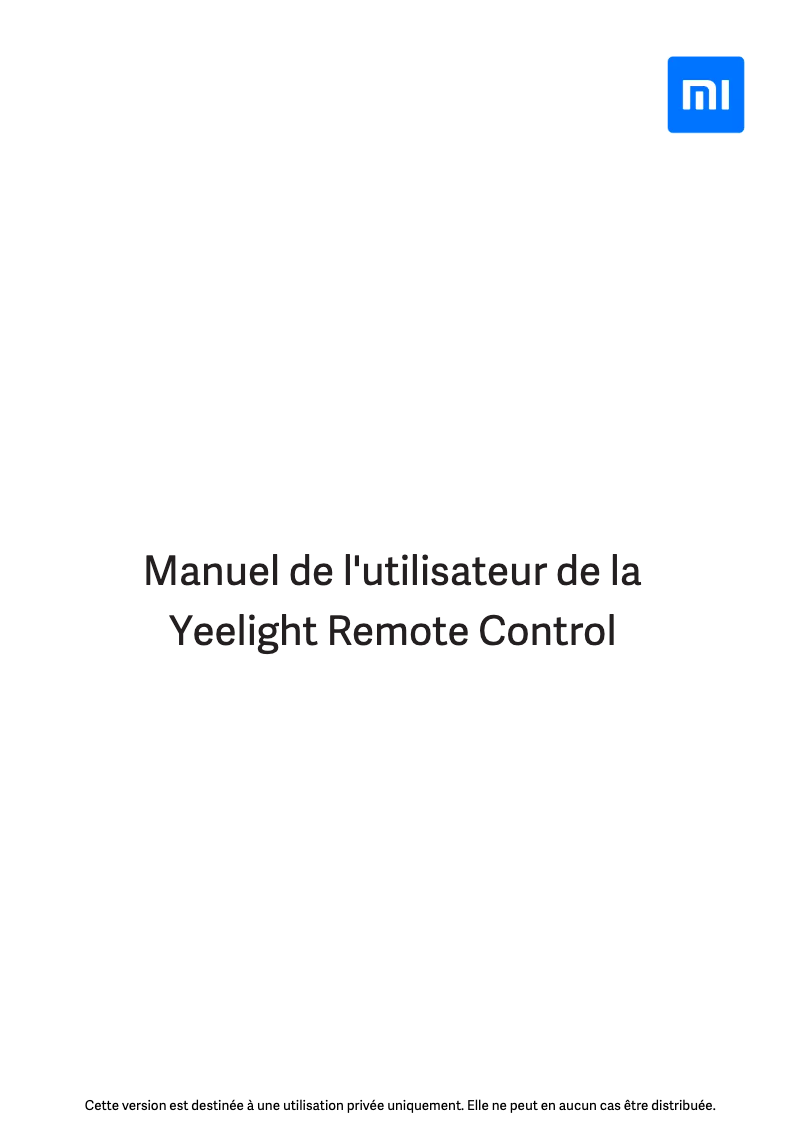 Imagen de la primera página del manual del dispositivo Yeelight Remote Control