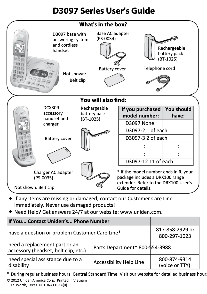 Imagen de la primera página del manual del dispositivo DXC 309