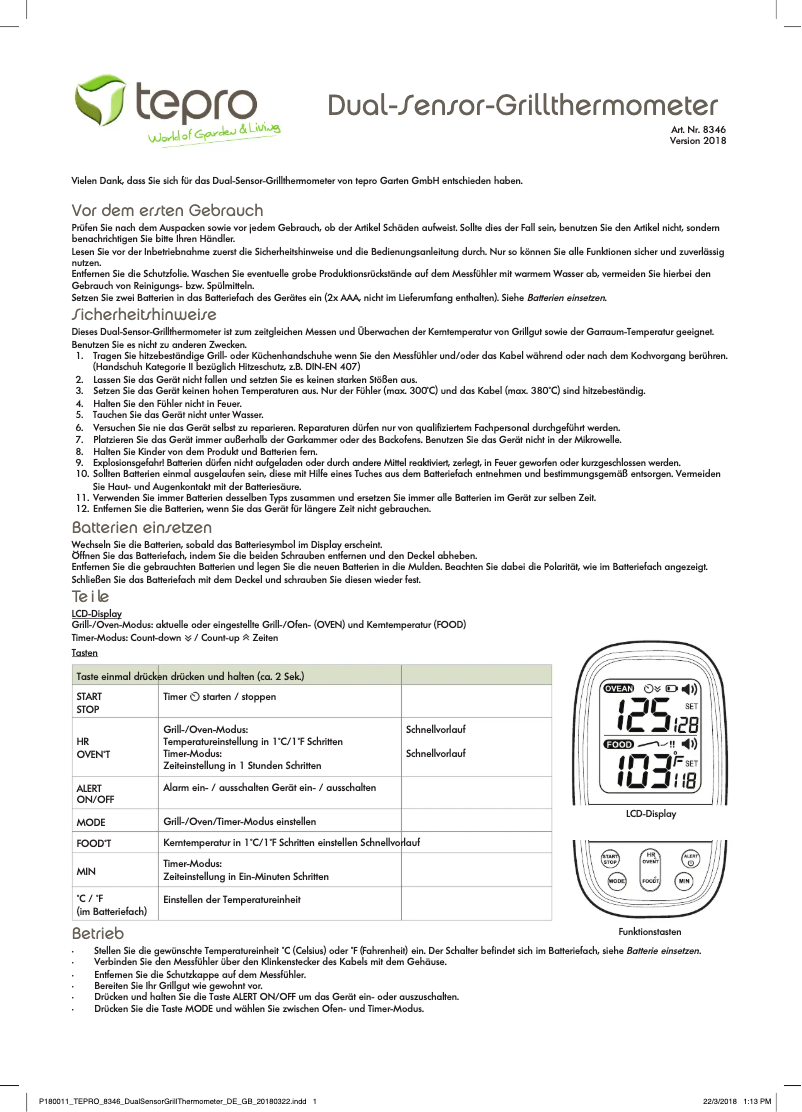 Página 1 del manual Manual de usuario tepro 8346